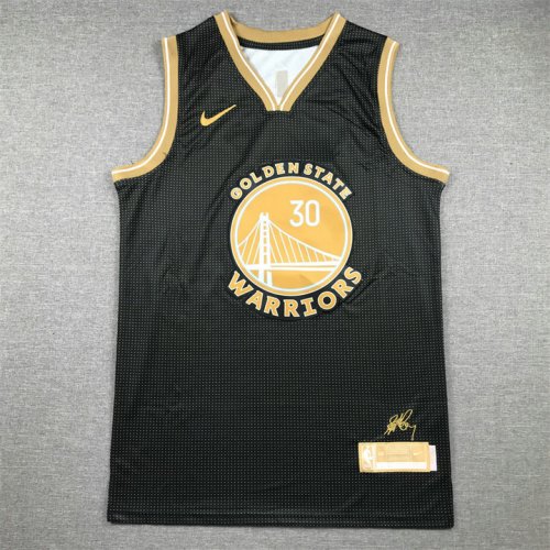 NBA 30 Curry Warriors 2024-25 Maillot noir gold